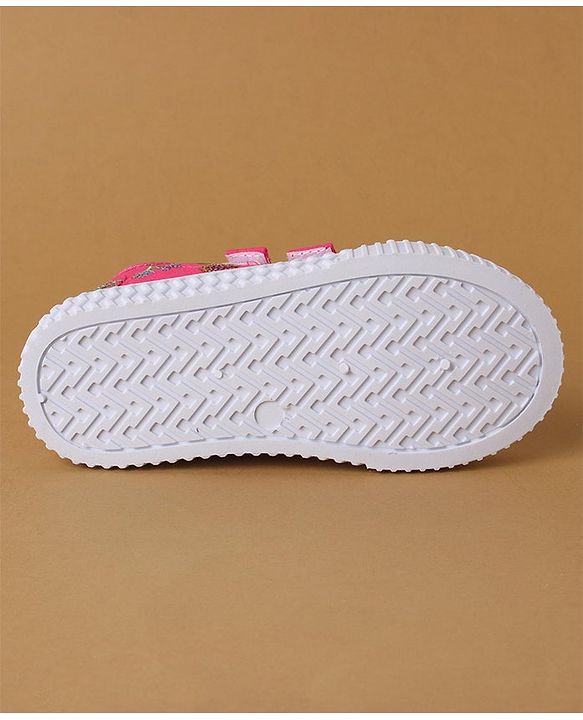 Cute Walk by Babyhug Casual Shoes with Velcro Closure & Sequin Detailing - Pink