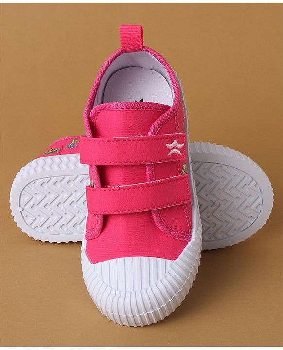 Cute Walk by Babyhug Casual Shoes with Velcro Closure & Sequin Detailing - Pink