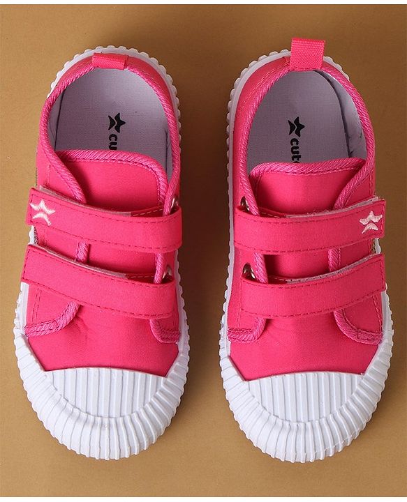 Cute Walk by Babyhug Casual Shoes with Velcro Closure & Sequin Detailing - Pink