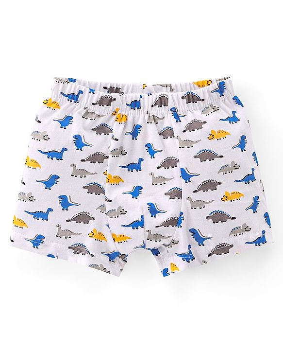 Babyhug 100% Cotton Knit Trunks Stars & Dino Print Pack of 5 - Multicolour