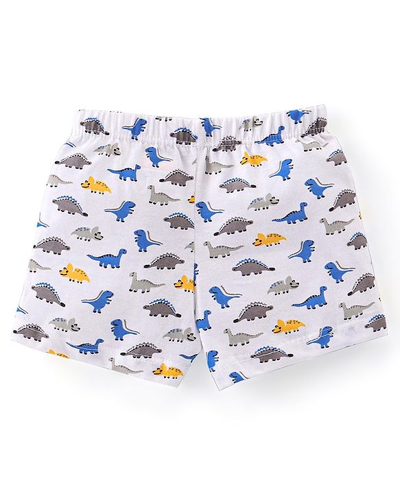 Babyhug 100% Cotton Knit Trunks Stars & Dino Print Pack of 5 - Multicolour