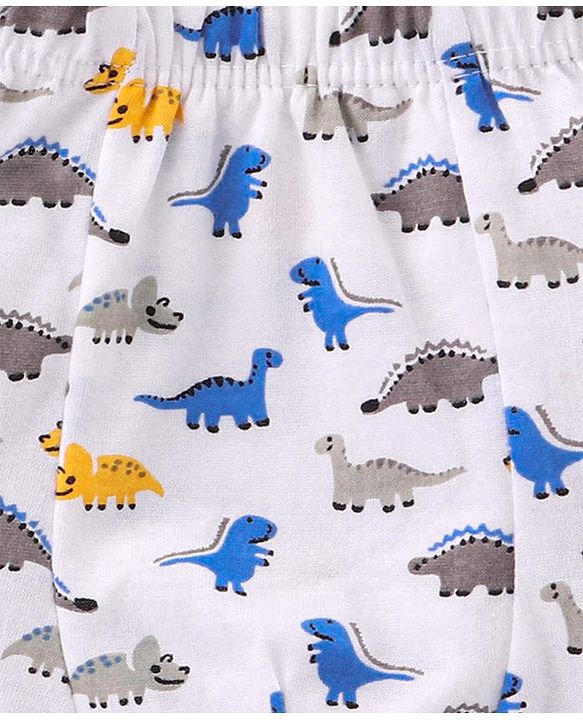 Babyhug 100% Cotton Knit Trunks Stars & Dino Print Pack of 5 - Multicolour