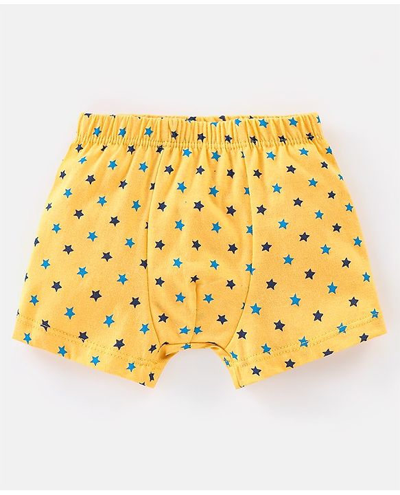 Babyhug 100% Cotton Stars Printed Trunks Pack of 5 - Multicolour