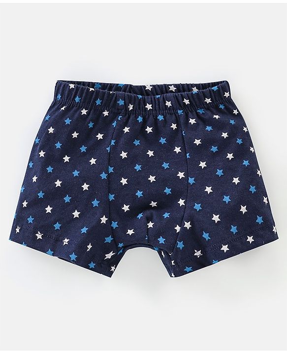Babyhug 100% Cotton Stars Printed Trunks Pack of 5 - Multicolour