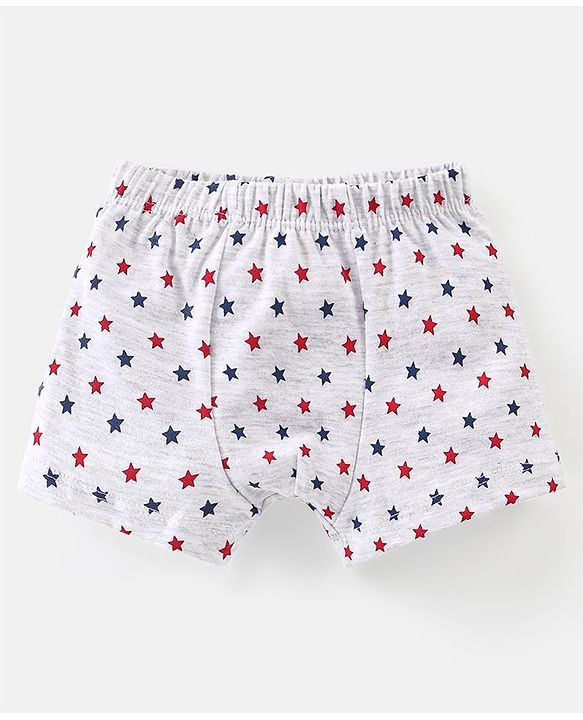 Babyhug 100% Cotton Stars Printed Trunks Pack of 5 - Multicolour