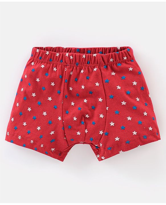 Babyhug 100% Cotton Stars Printed Trunks Pack of 5 - Multicolour
