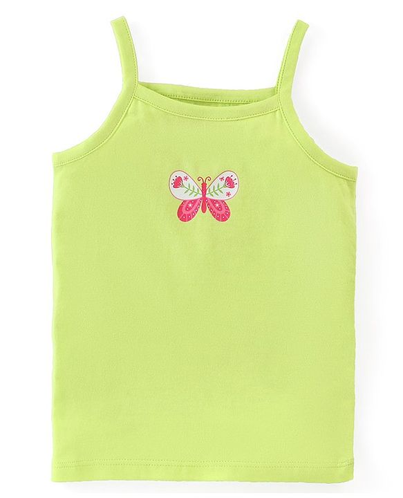 Babyhug 100% Cotton Knit Sleeveless Slips with Floral & Butterfly Print Pack of 3 - Multicolor