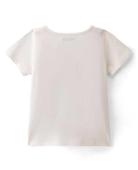 Pine Kids Cotton Half Sleeves T-Shirt Unicorn in Heart Print - Snow White