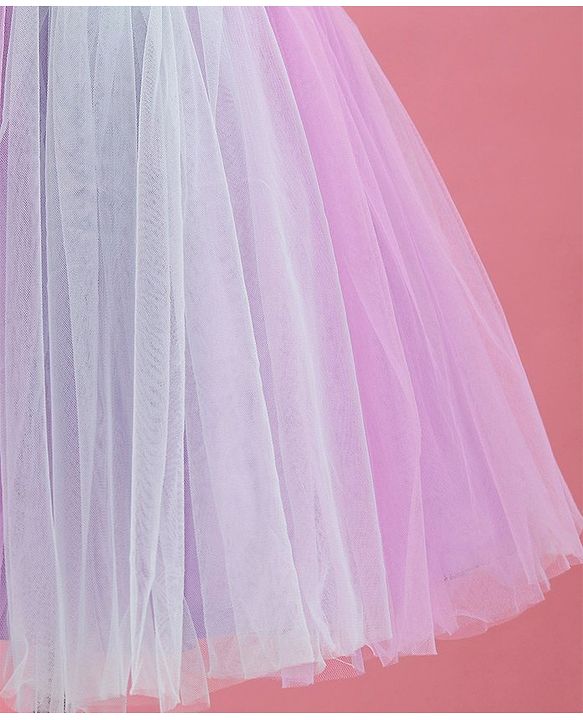 Pine Kids Half Sleeves Party Frock With Sequin Detailing - Pink
