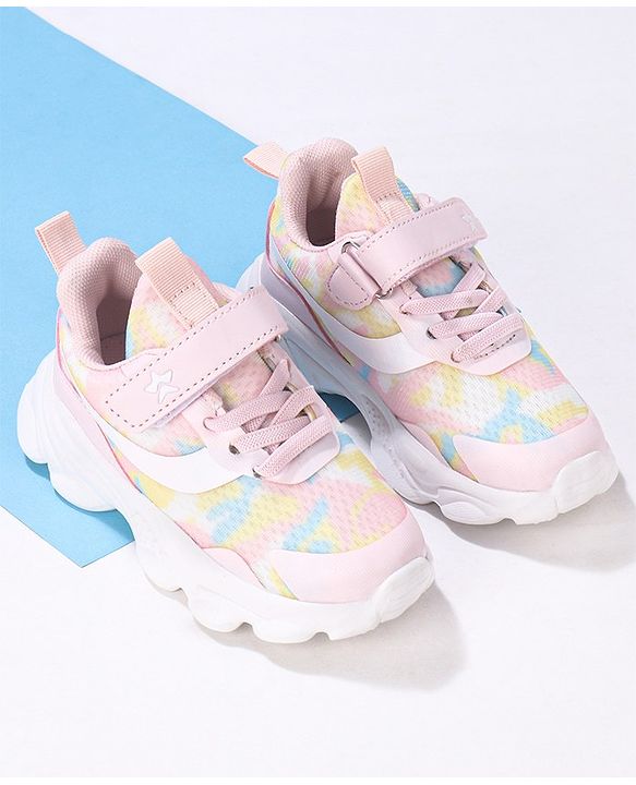 Cute Walk by Babyhug Camo Printed Sneakers with Velcro Closure - Pink