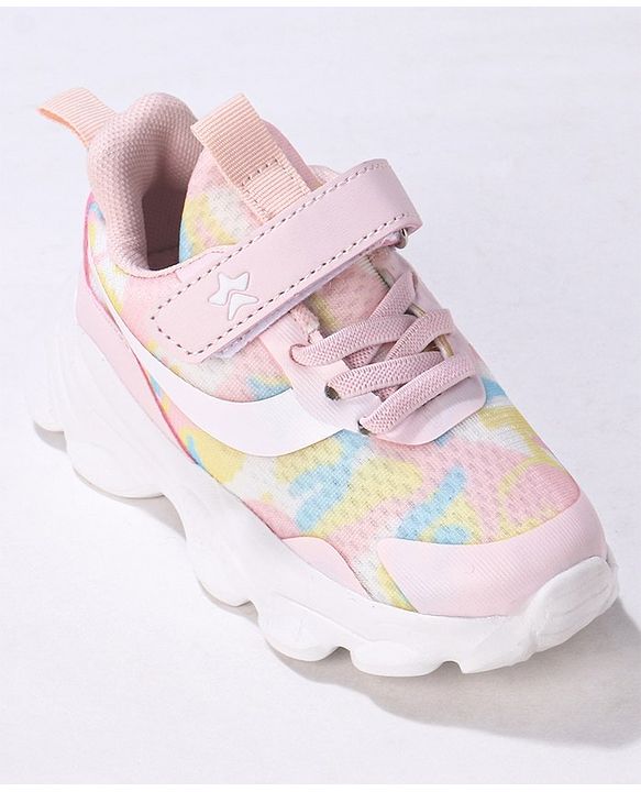 Cute Walk by Babyhug Camo Printed Sneakers with Velcro Closure - Pink