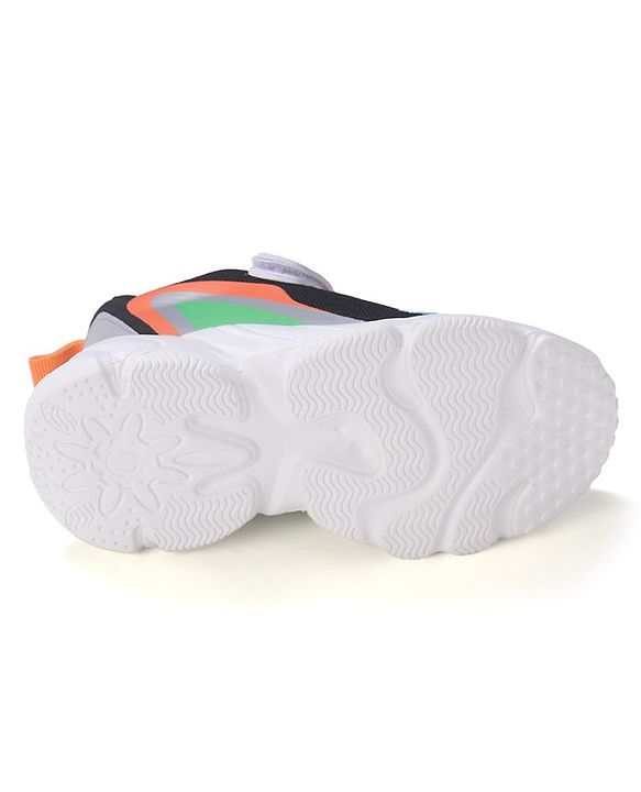 Cute Walk by Babyhug Sneakers Shoes  with Velcro Closure and Star Embroidery- Black & Beige