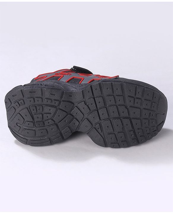 Cute Walk by Babyhug Sneakers Shoes with Velcro Closure & Alphabet Patch- Grey