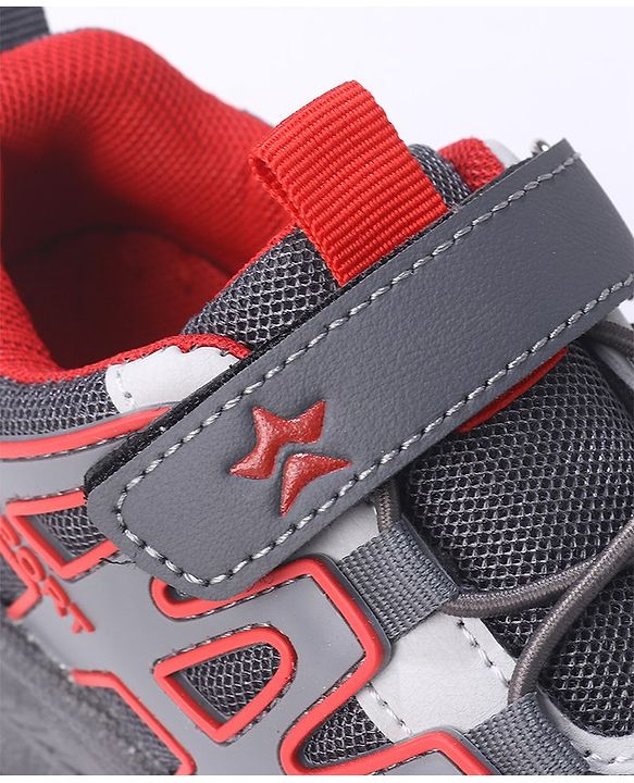 Cute Walk by Babyhug Sneakers Shoes with Velcro Closure & Alphabet Patch- Grey
