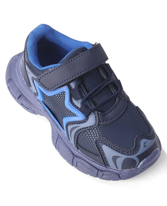 Cute Walk by Babyhug Sneakers Shoes with Velcro Closure & Star Design - Navy Blue