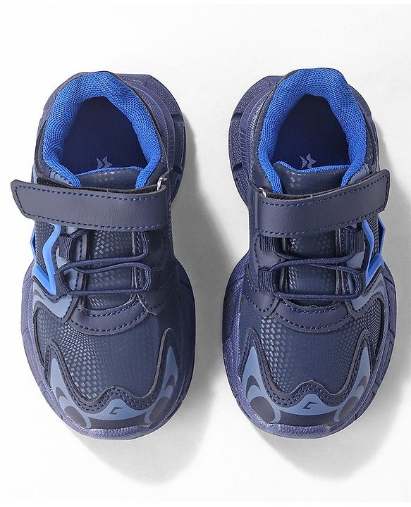 Cute Walk by Babyhug Sneakers Shoes with Velcro Closure & Star Design - Navy Blue