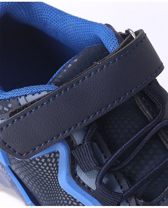 Cute Walk by Babyhug Sneakers Shoes with Velcro Closure & Star Design - Navy Blue