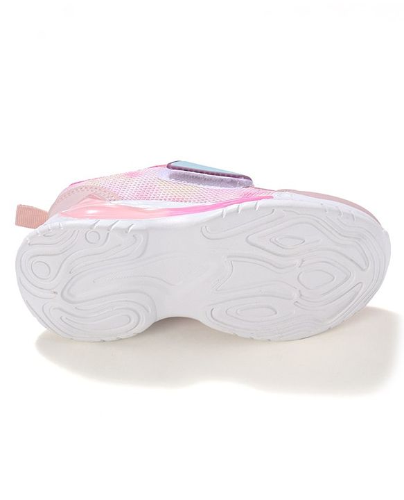 Cute Walk by Babyhug Sneakers Shoes with Velcro Closure & Cloud Patch- Pink