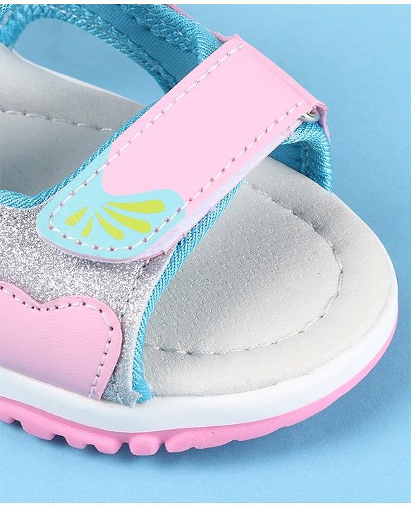 Cute Walk by Babyhug Sandal with Velcro Closure Heart Applique - Pink