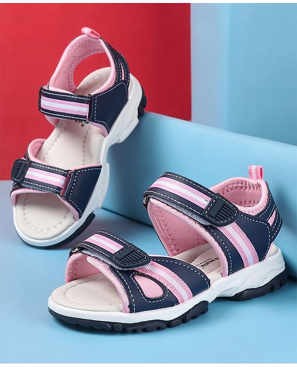 Cute Walk by Babyhug Sandals With Velcro Closure - Pink & Blue