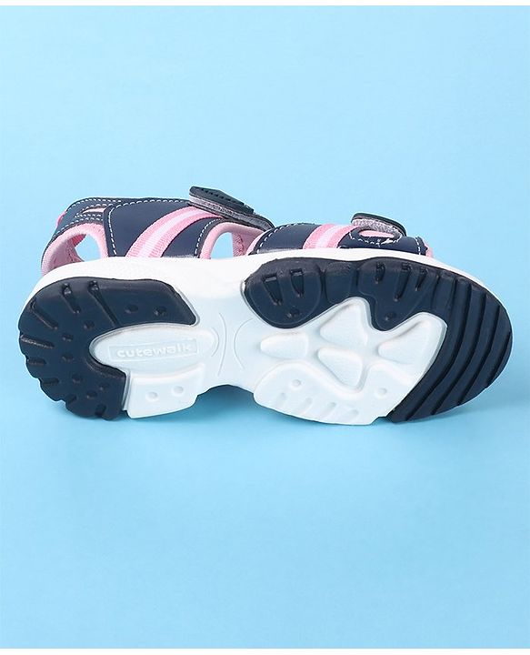 Cute Walk by Babyhug Sandals With Velcro Closure - Pink & Blue