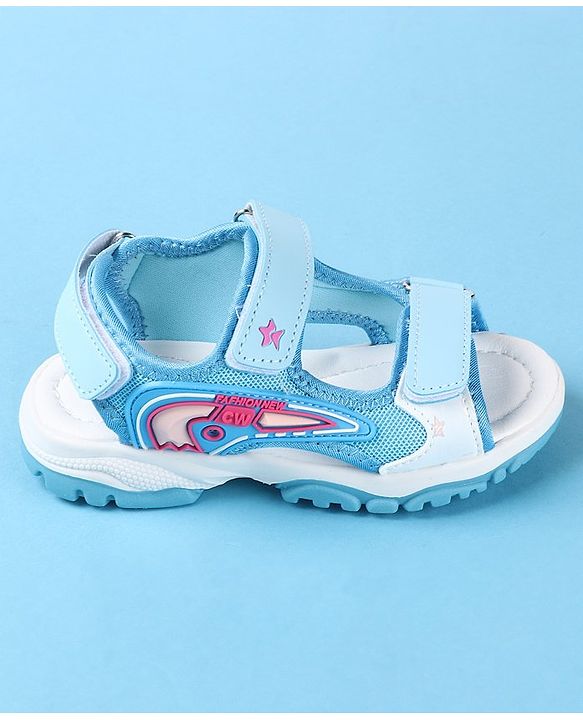 Cute Walk by Babyhug Slip On Sandals with Text Print & Velcro Closure - Pink