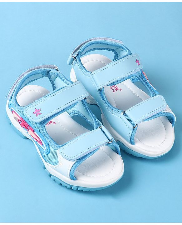 Cute Walk by Babyhug Slip On Sandals with Text Print & Velcro Closure - Pink