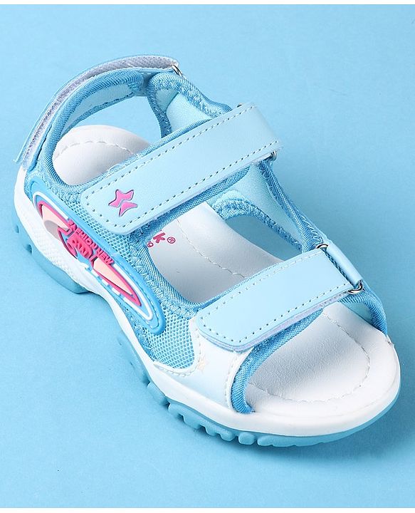 Cute Walk by Babyhug Slip On Sandals with Text Print & Velcro Closure - Pink