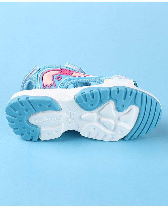 Cute Walk by Babyhug Slip On Sandals with Text Print & Velcro Closure - Pink