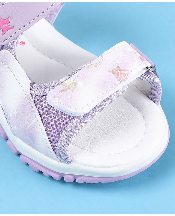 Cute Walk by Babyhug Sandal with Velcro Closure Heart Patch - Purple