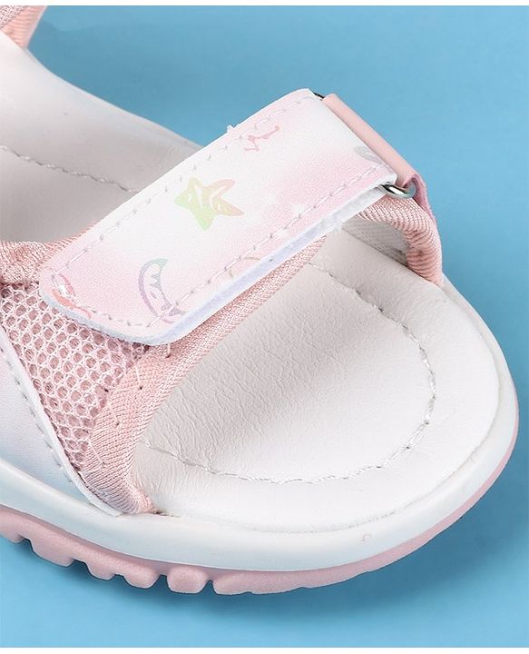 Cute Walk by Babyhug Sandal with Velcro Closure Heart Patch - Pink