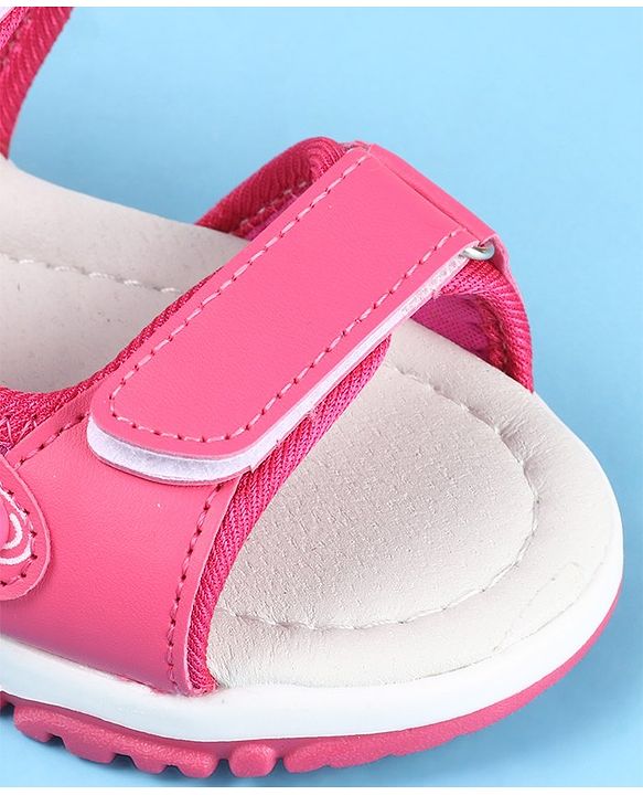 Cute Walk by Babyhug Sandal Velcro Closure Heart Patch - Fuchsia