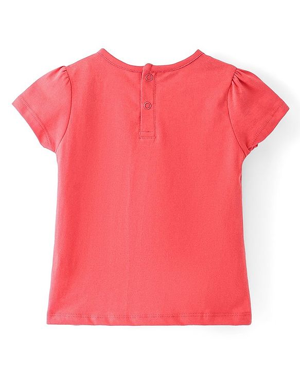 Babyhug Denim Frock With Knit Half Sleeves Inner Tee - Blue