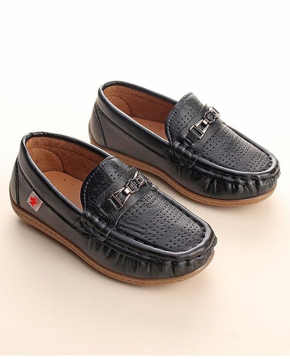 Cute Walk by Babyhug Slip On Loafers with Applique - Black
