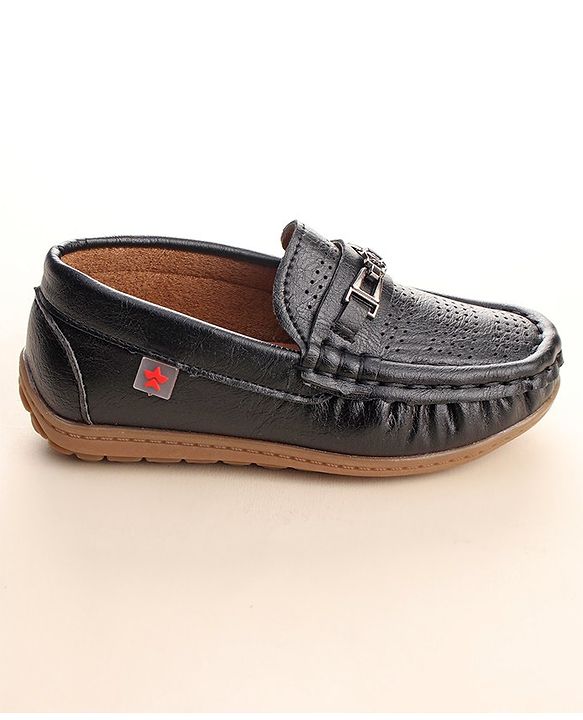 Cute Walk by Babyhug Slip On Loafers with Applique - Black