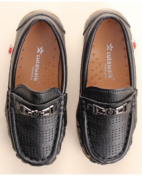 Cute Walk by Babyhug Slip On Loafers with Applique - Black