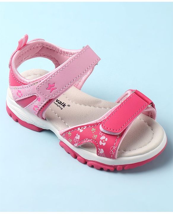 Cute Walk by Babyhug Velcro Closure Sandals - Pink