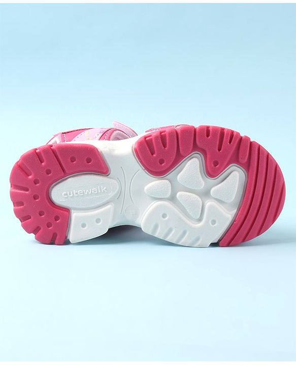 Cute Walk by Babyhug Velcro Closure Sandals - Pink