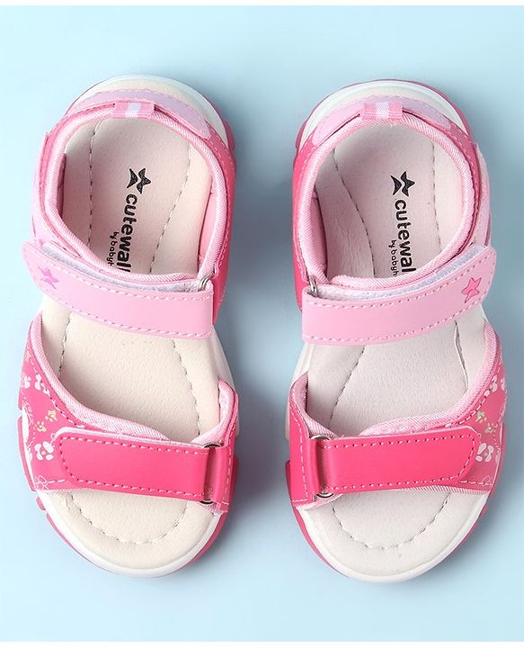Cute Walk by Babyhug Velcro Closure Sandals - Pink