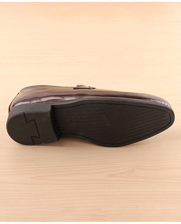 Pine Kids Slip On Party Wear Shoes - Dark Brown