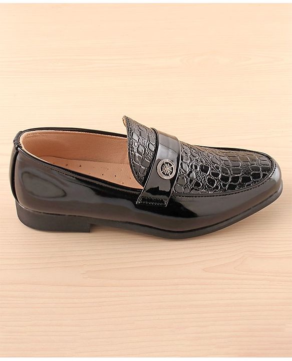 Pine Kids Slip On Party Wear Shoes - Black