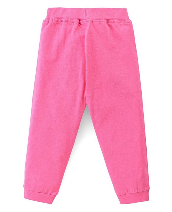 Babyhug Cotton Looper Full Length Lounge Pants Polka Dot & Cute Print Pack of 2 - Navy & Pink