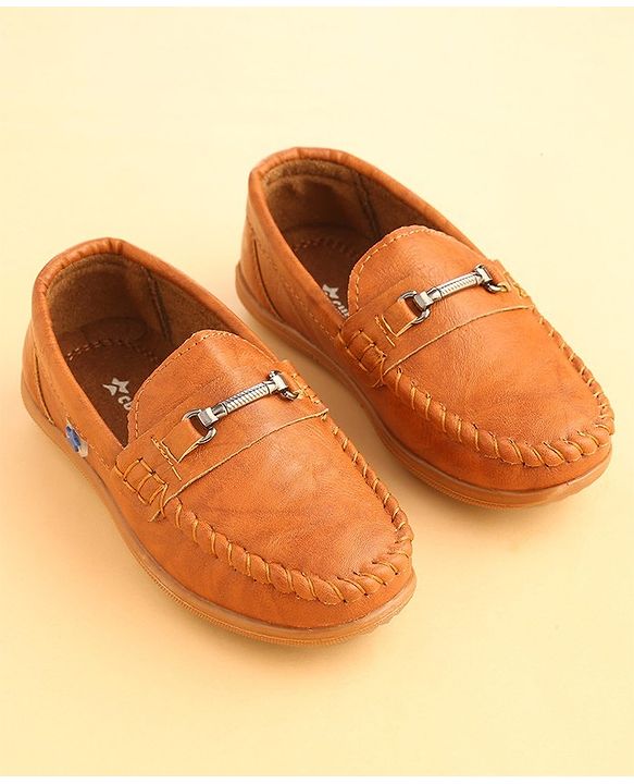 Cute Walk by Babyhug Slip On Solid Formal & Party wear Shoes with Applique - Brown