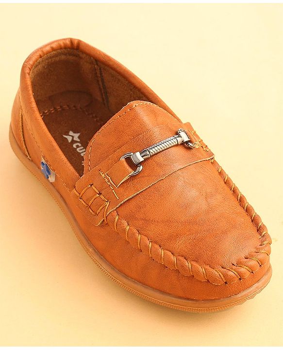 Cute Walk by Babyhug Slip On Solid Formal & Party wear Shoes with Applique - Brown