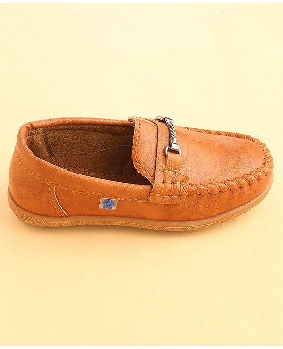 Cute Walk by Babyhug Slip On Solid Formal & Party wear Shoes with Applique - Brown
