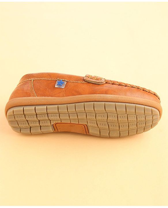 Cute Walk by Babyhug Slip On Solid Formal & Party wear Shoes with Applique - Brown