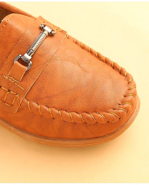 Cute Walk by Babyhug Slip On Solid Formal & Party wear Shoes with Applique - Brown