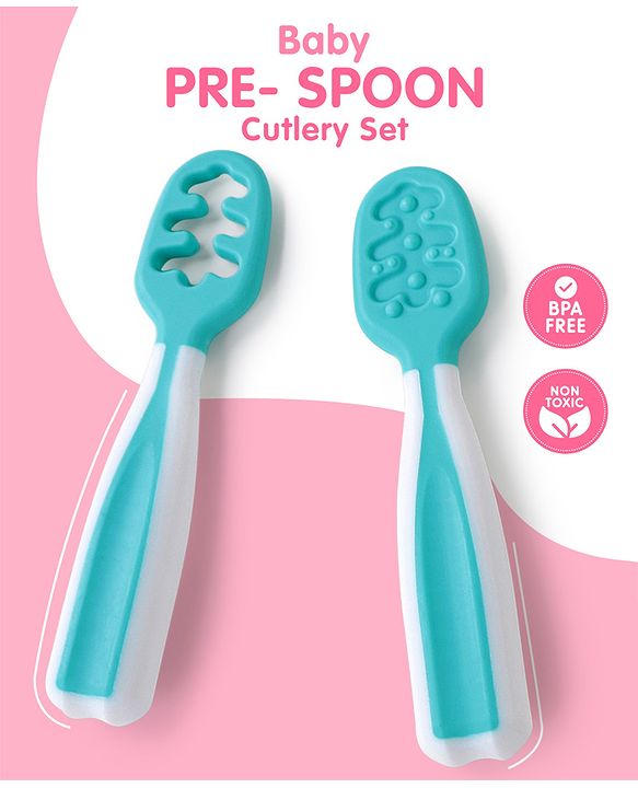 Babyhug Pre Spoon Baby Cutlery Set Pack of 2 - Blue