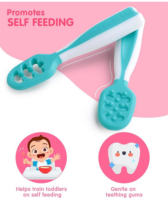 Babyhug Pre Spoon Baby Cutlery Set Pack of 2 - Blue