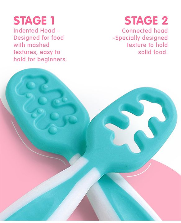 Babyhug Pre Spoon Baby Cutlery Set Pack of 2 - Blue